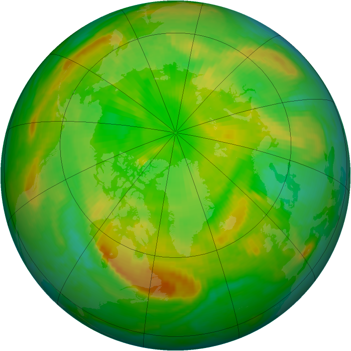 Arctic ozone map for 10 June 2000
